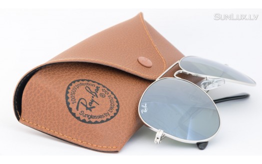 Ray-Ban Aviator Large Metal Silver Mirror (RB3025 W3277 58mm) saules brilles